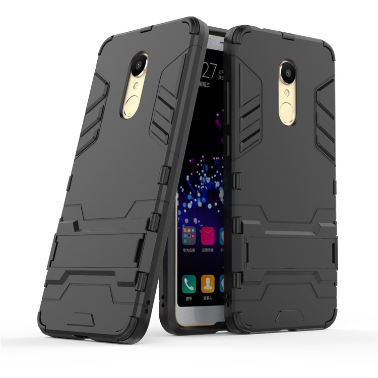 Soft TPU + Plastic Combo Detachable Phone Casing with Kickstand for Xiaomi Redmi 5 - Black-1