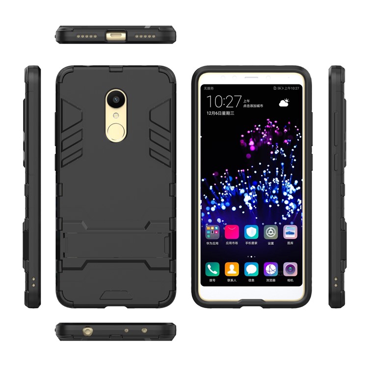 Soft TPU + Plastic Combo Detachable Phone Casing with Kickstand for Xiaomi Redmi 5 - Black-2