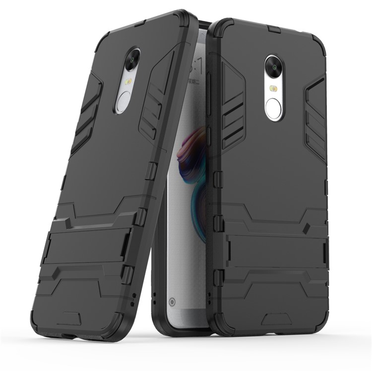 Soft TPU + Plastic Combo Detachable Phone Casing with Kickstand for Xiaomi Redmi 5 Plus - Black-1