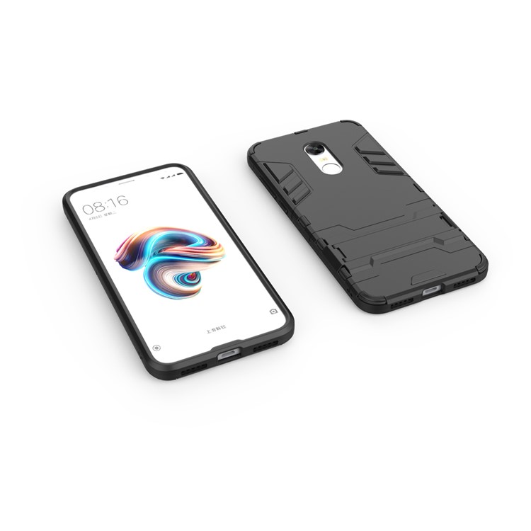 Soft TPU + Plastic Combo Detachable Phone Casing with Kickstand for Xiaomi Redmi 5 Plus - Black-3