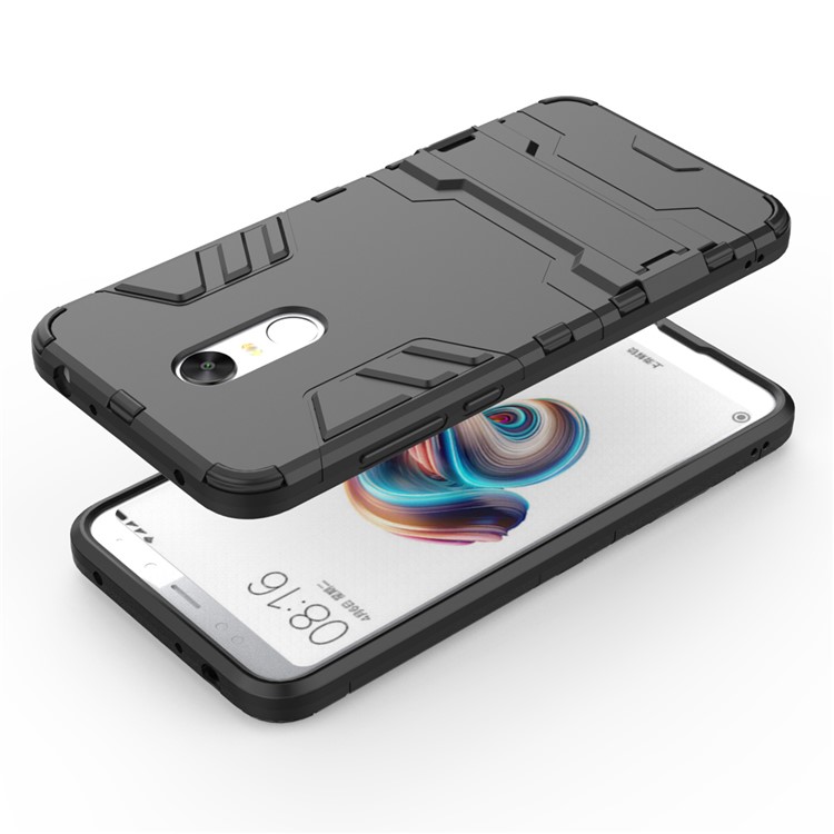 Soft TPU + Plastic Combo Detachable Phone Casing with Kickstand for Xiaomi Redmi 5 Plus - Black-4