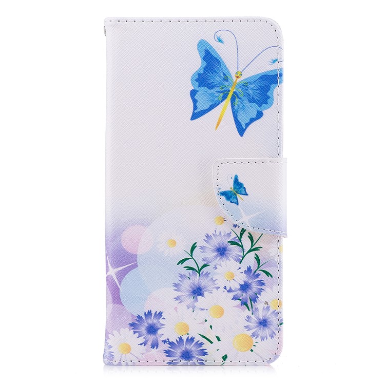Pattern Printing PU Leather Magnetic Wallet Stand Case for Xiaomi Redmi 5 - Butterfly and Daisy-2