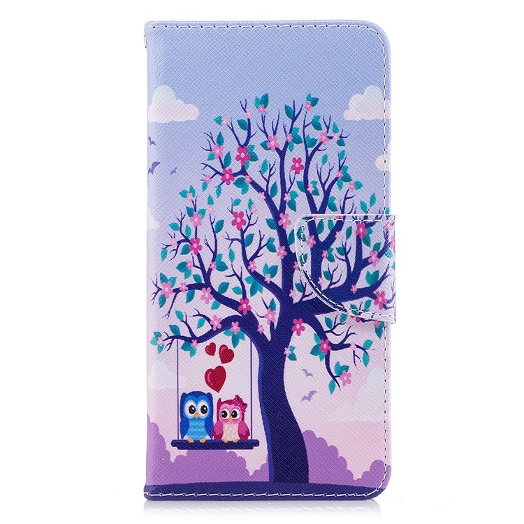 Patterned Leather Wallet Case with Stand for Xiaomi Redmi 5 - Owl Lover and Flowered Tree-2