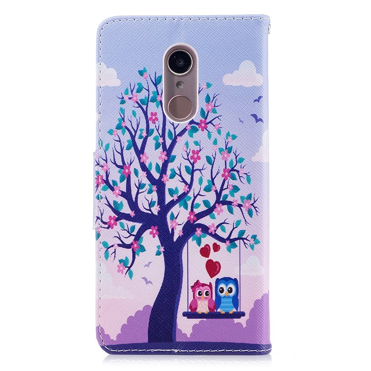 Patterned Leather Wallet Case with Stand for Xiaomi Redmi 5 - Owl Lover and Flowered Tree-3