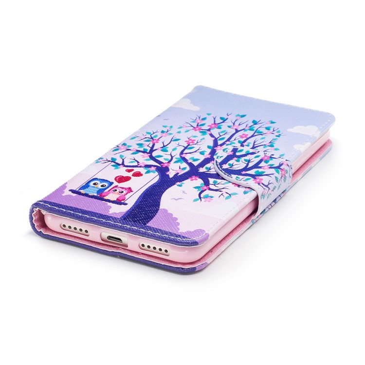 Patterned Leather Wallet Case with Stand for Xiaomi Redmi 5 - Owl Lover and Flowered Tree-6