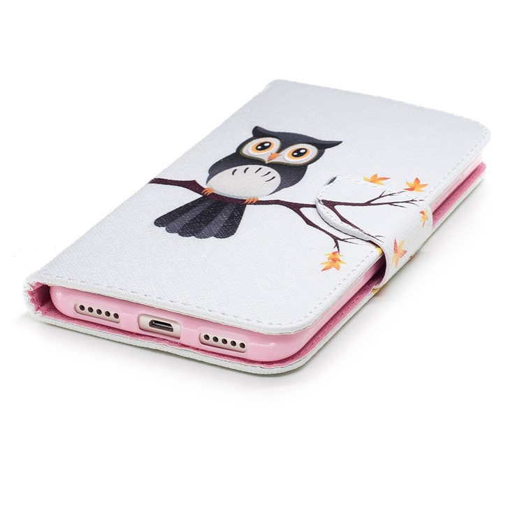 Pattern Printing Wallet Stand Leather Cover for Xiaomi Redmi 5 Plus - An Owl Standing on Branch-6