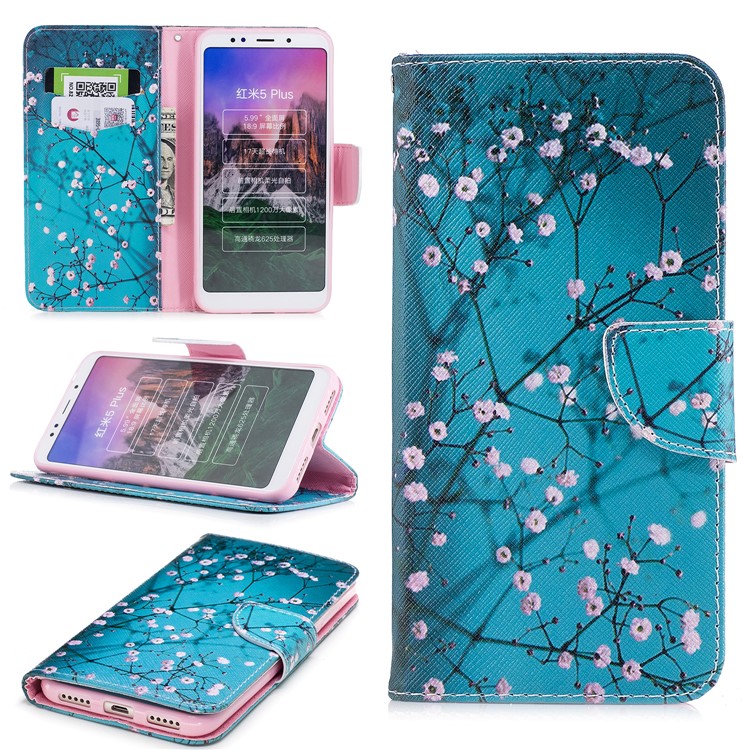 Para Xiaomi Redmi Note 5 / Redmi 5 Mais Estojo De Capa Magnética De Couro Magnético Estampado - Vinagrete-1
