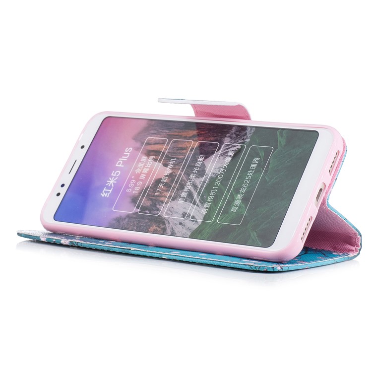Para Xiaomi Redmi Note 5 / Redmi 5 Mais Estojo De Capa Magnética De Couro Magnético Estampado - Vinagrete-5