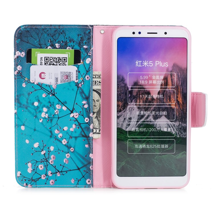 Para Xiaomi Redmi Note 5 / Redmi 5 Mais Estojo De Capa Magnética De Couro Magnético Estampado - Vinagrete-8