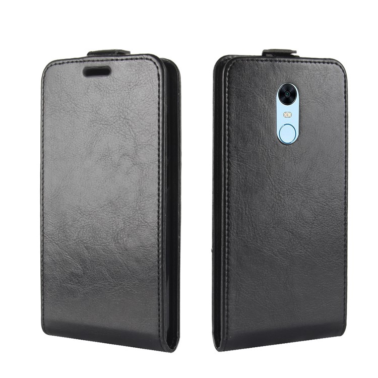 Crazy Horse Vertical Leather Card Holder Case for Xiaomi Redmi 5 Plus - Black-4