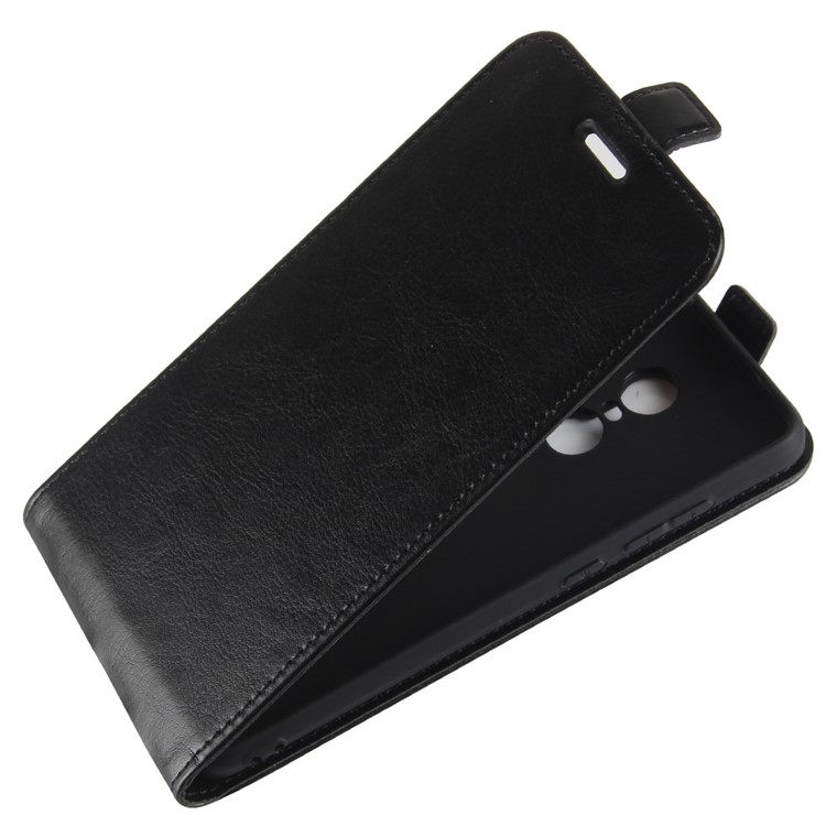Crazy Horse Vertical Leather Card Holder Case for Xiaomi Redmi Note 4X - Black-3