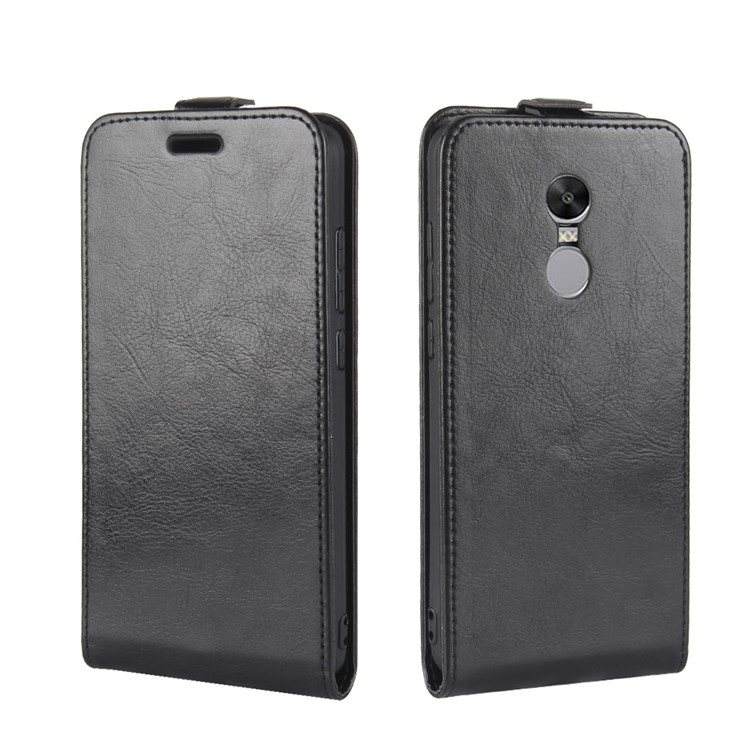 Crazy Horse Vertical Leather Card Holder Case for Xiaomi Redmi Note 4X - Black-4