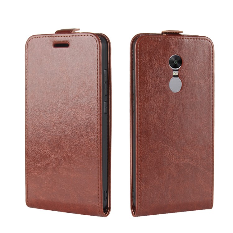 Crazy Horse Vertical Leather Case with Card Slot for Xiaomi Redmi Note 4X - Brown-4