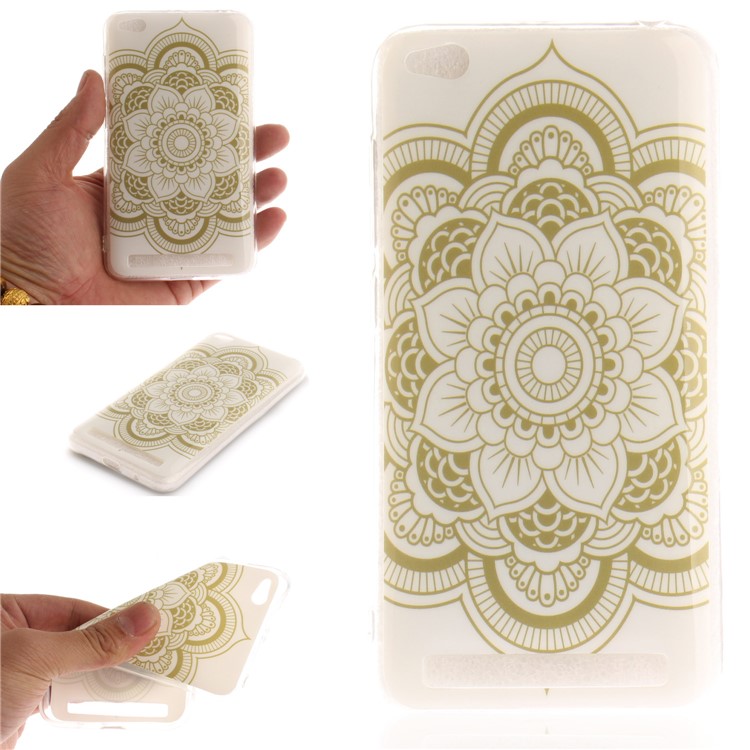 For Xiaomi Redmi 5A Patterned IMD Mobile Phone Cover (TPU) - Henna Lotus-1