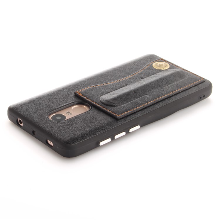 Card Holder PU Leather Coated TPU Case with Kickstand for Xiaomi Redmi Note 4X/Note 4 (Snapdragon) - Black-5