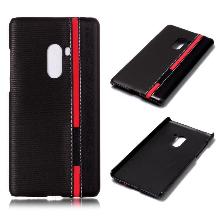 Contrast Color PU Leather Coated PC Mobile Phone Casing for Xiaomi Mi Mix 2 - Black-1