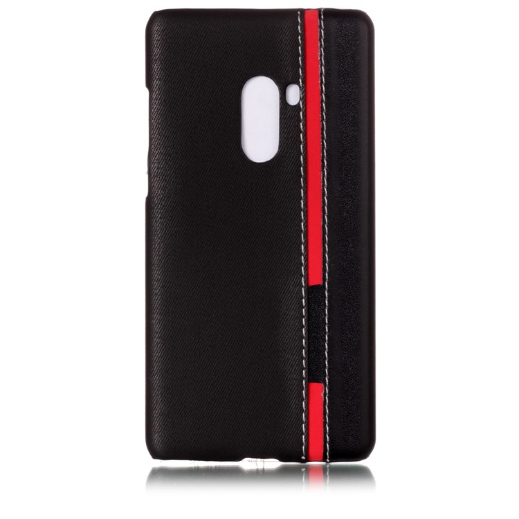 Contrast Color PU Leather Coated PC Mobile Phone Casing for Xiaomi Mi Mix 2 - Black-2