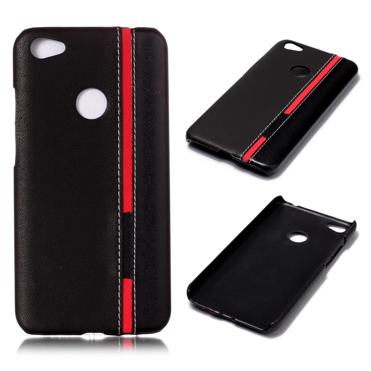 Contrast Color PU Leather Coated PC Mobile Phone Cover for Xiaomi Redmi Note 5A Prime / Y1 (India) - Black-1