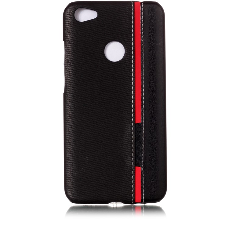 Contrast Color PU Leather Coated PC Mobile Phone Cover for Xiaomi Redmi Note 5A Prime / Y1 (India) - Black-2