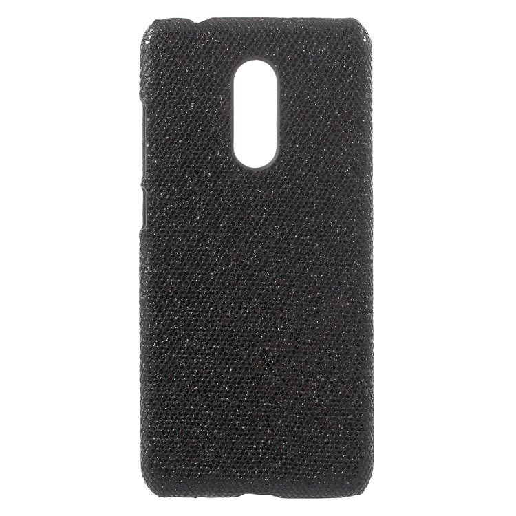 PU Leather Coated Hard PC Phone Case for Xiaomi Redmi 5 - Black Glittery Sequins-1