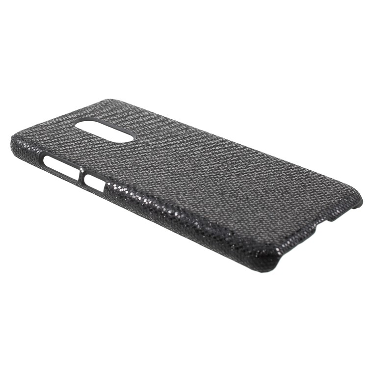 PU Leather Coated Hard PC Phone Case for Xiaomi Redmi 5 - Black Glittery Sequins-2