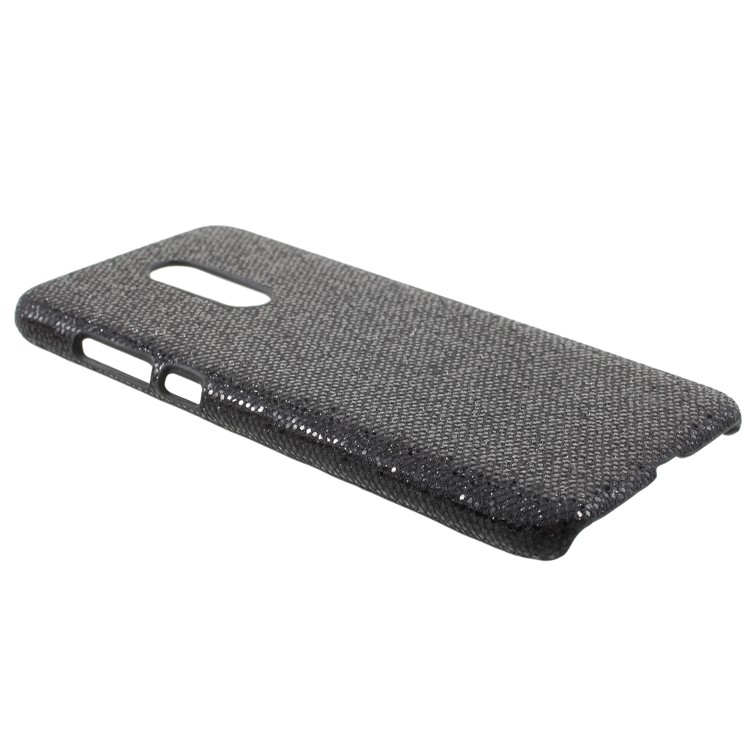 PU Leather Coated Hard PC Phone Accessory Case for Xiaomi Redmi 5 Plus - Black Glittery Sequins-2