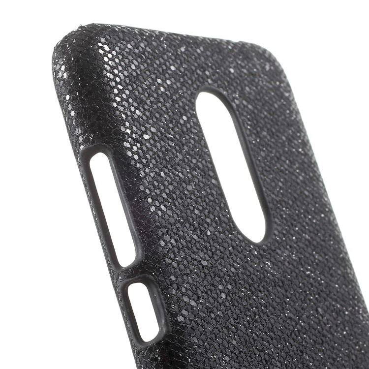 PU Leather Coated Hard PC Phone Accessory Case for Xiaomi Redmi 5 Plus - Black Glittery Sequins-4