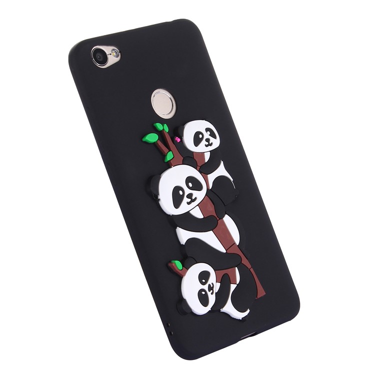 Cute 3D Pandas and Bamboo TPU Case for Xiaomi Redmi Note 5A Prime / Y1 (India) - Black-3