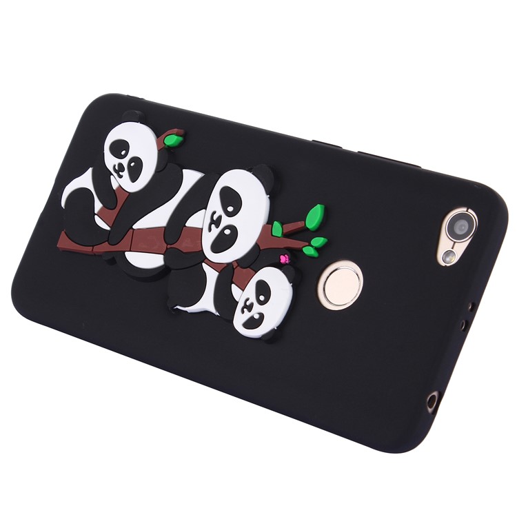 Cute 3D Pandas and Bamboo TPU Case for Xiaomi Redmi Note 5A Prime / Y1 (India) - Black-4