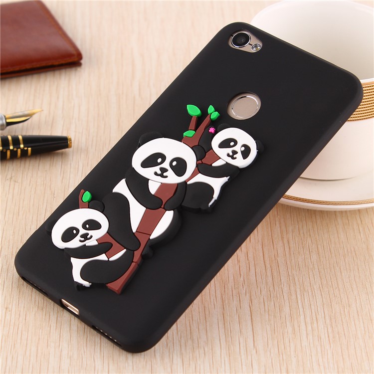Cute 3D Pandas and Bamboo TPU Case for Xiaomi Redmi Note 5A Prime / Y1 (India) - Black-5