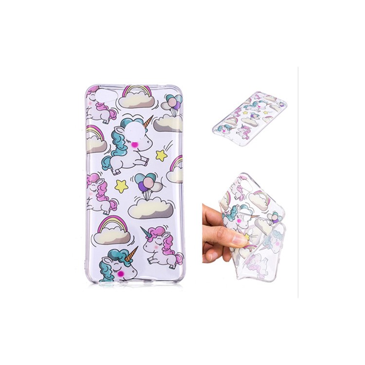 Pattern Printing IMD TPU Cell Phone Case for Xiaomi Redmi Note 5A Prime / Y1 (India) - Shy Unicorns-1