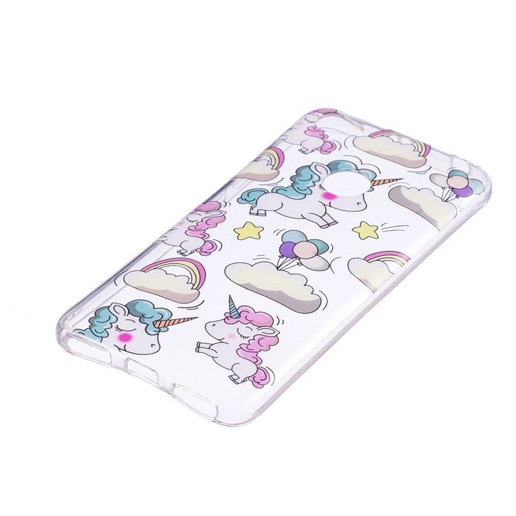 Pattern Printing IMD TPU Cell Phone Case for Xiaomi Redmi Note 5A Prime / Y1 (India) - Shy Unicorns-3