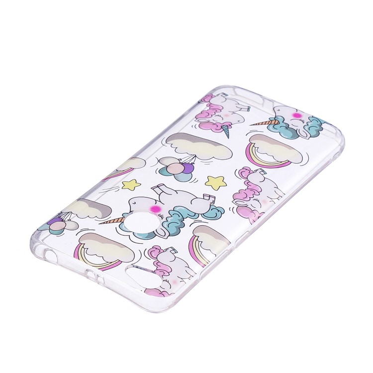 Pattern Printing IMD TPU Cell Phone Case for Xiaomi Redmi Note 5A Prime / Y1 (India) - Shy Unicorns-4