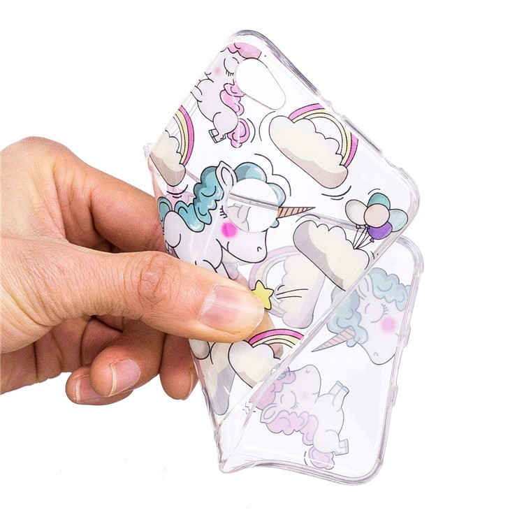 Pattern Printing IMD TPU Cell Phone Case for Xiaomi Redmi Note 5A Prime / Y1 (India) - Shy Unicorns-5