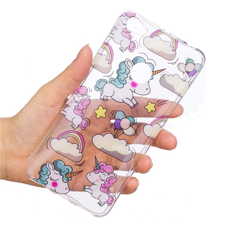 Pattern Printing IMD TPU Cell Phone Case for Xiaomi Redmi Note 5A Prime / Y1 (India) - Shy Unicorns-6