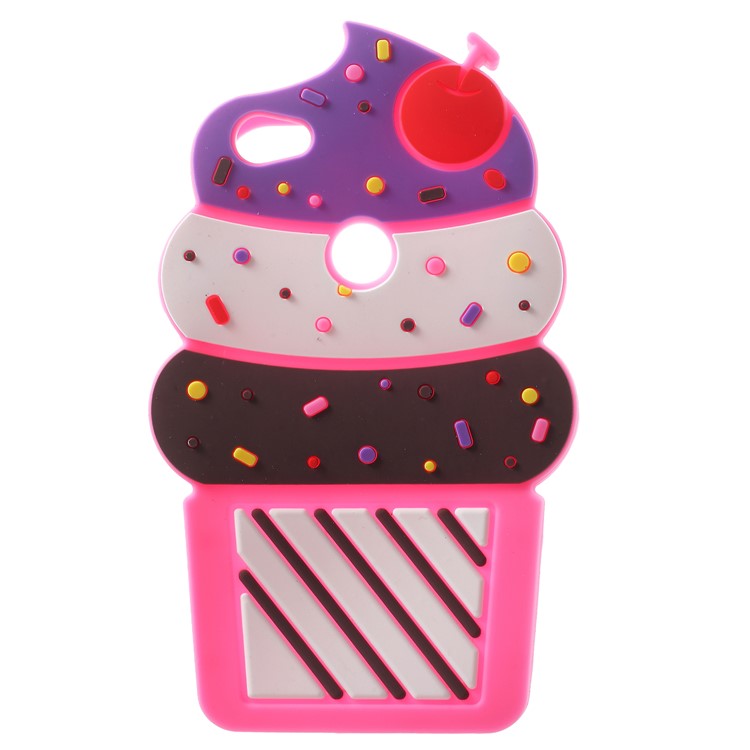 3D Cherry Ice Cream Soft Silicone Mobile Phone Cover Shell for Xiaomi Redmi Note 5A Prime / Y1 (India) - Rose-1
