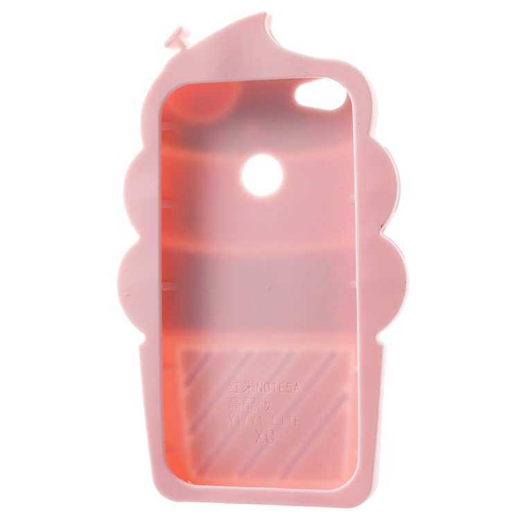 3D Cherry Ice Cream Soft Silicone Mobile Phone Cover Shell for Xiaomi Redmi Note 5A Prime / Y1 (India) - Rose-2