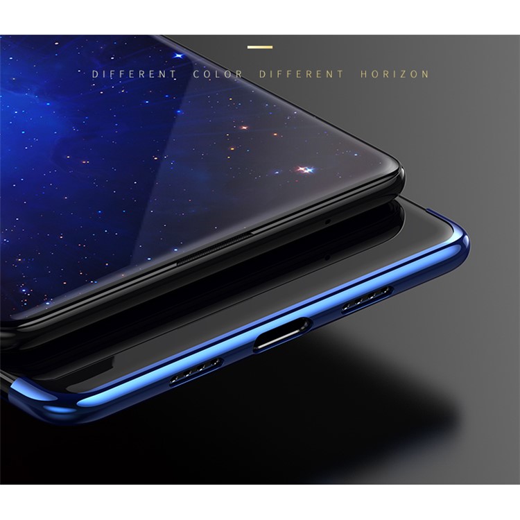 Electroplating Edge Clear TPU Soft Case for Xiaomi Mi Mix 2 - Blue-4