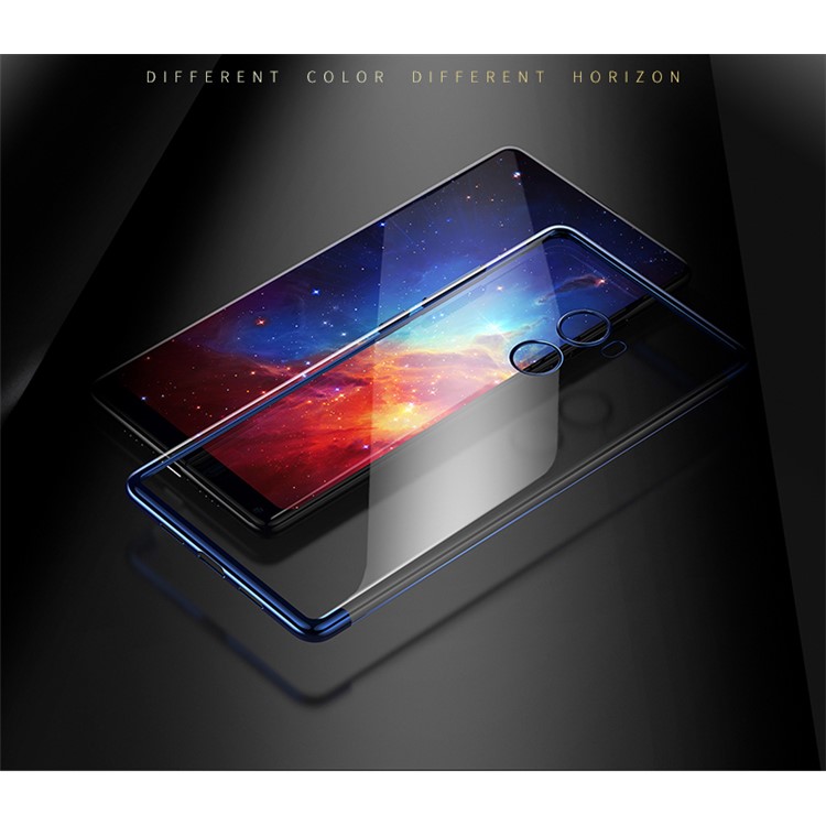 Electroplating Edge Clear TPU Soft Case for Xiaomi Mi Mix 2 - Blue-8