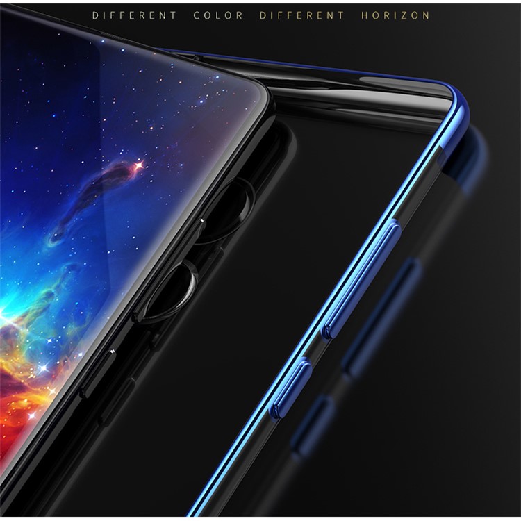Electroplating Edge Clear TPU Soft Case for Xiaomi Mi Mix 2 - Blue-9