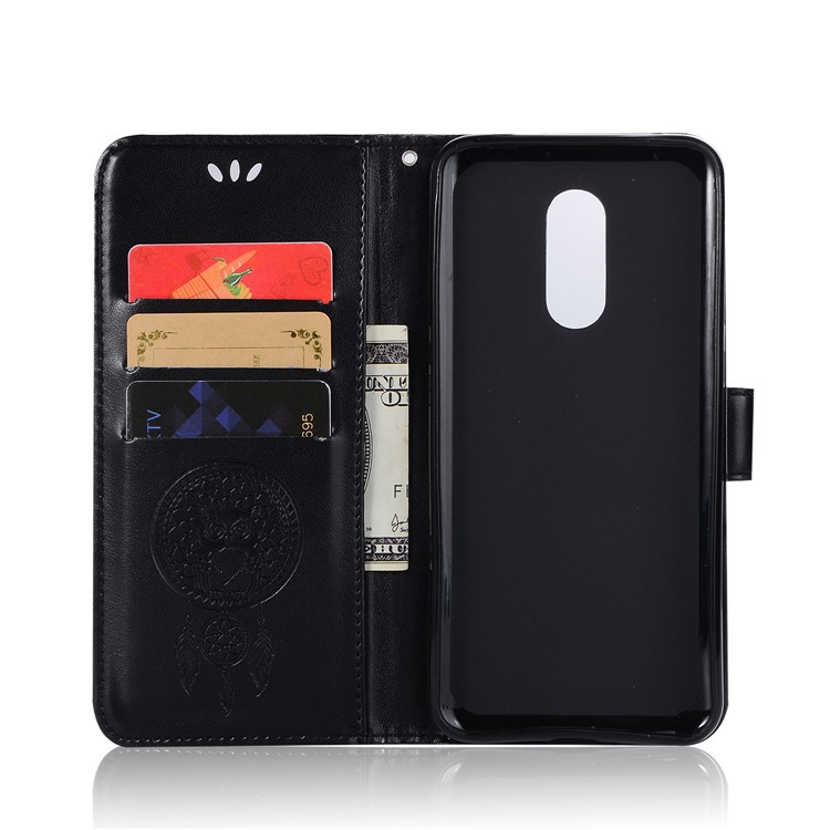 Imprint Dream Catcher Owl Wallet Stand Leather Case for Xiaomi Redmi 5 - Black-4