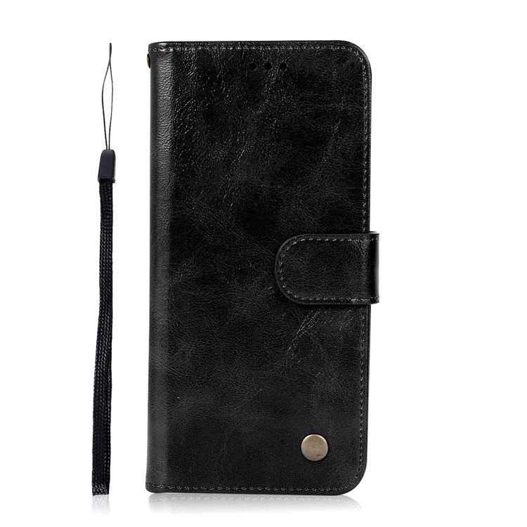Premium Vintage PU Leather Wallet Stand Phone Case for Xiaomi Redmi 5 - Black-2