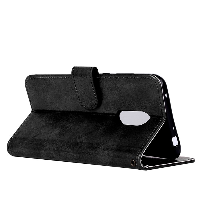 Premium Vintage PU Leather Stand Wallet Case for Xiaomi Redmi 5 Plus - Black-5