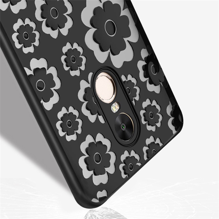 3D Flower Pattern Soft TPU Back Case for Xiaomi Redmi Note 4X - Black-2