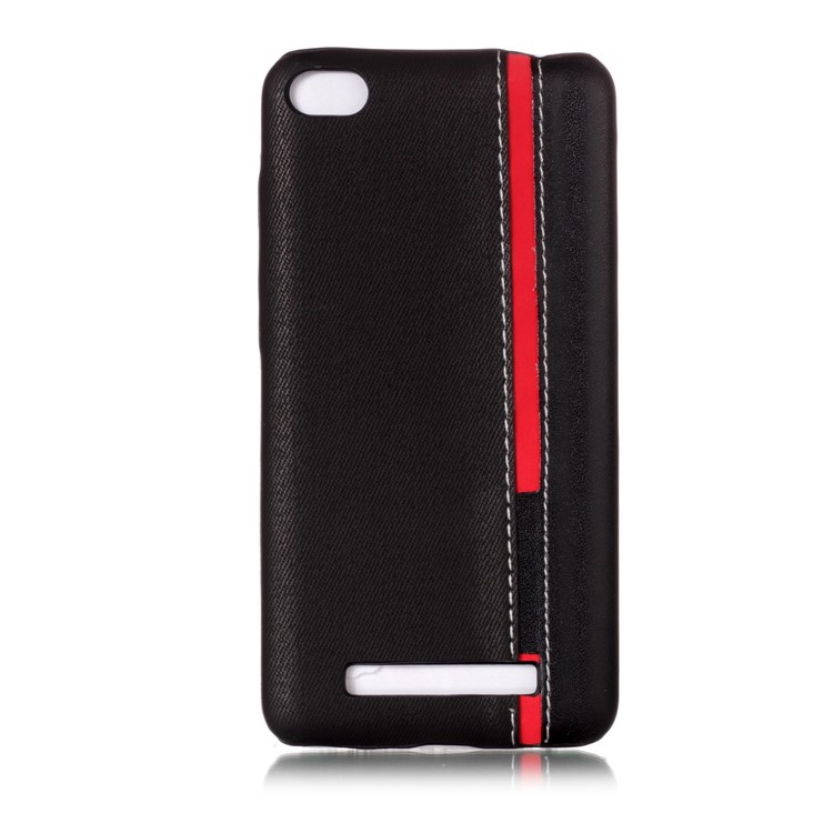 Two-color Design Leather Coated Hard PC Case for Xiaomi Redmi 4a - Black-2