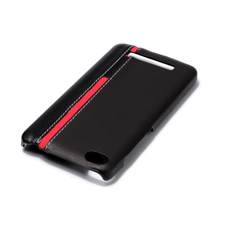 Two-color Design Leather Coated Hard PC Case for Xiaomi Redmi 4a - Black-5
