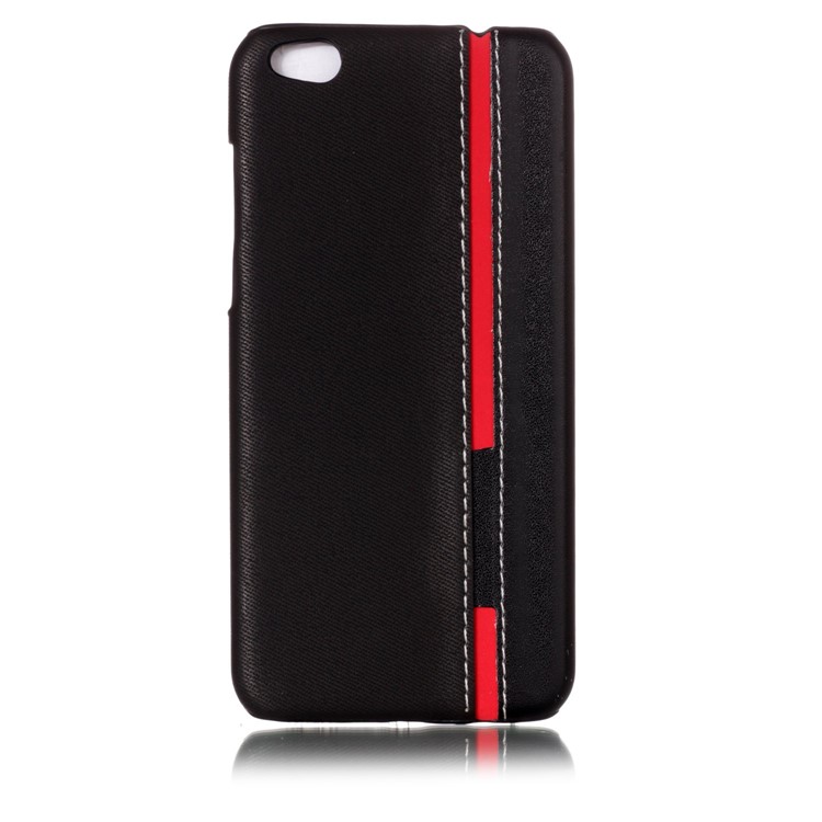For Xiaomi Mi 5c Contrast Color PU Leather Coated PC Phone Accessory Case - Black-2