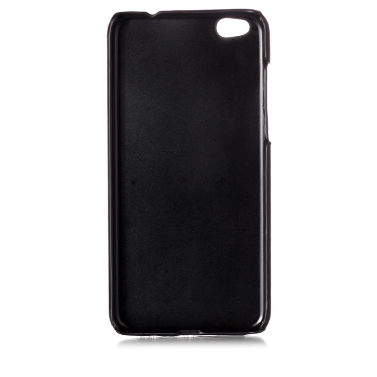 For Xiaomi Mi 5c Contrast Color PU Leather Coated PC Phone Accessory Case - Black-3
