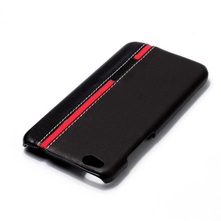 For Xiaomi Mi 5c Contrast Color PU Leather Coated PC Phone Accessory Case - Black-5
