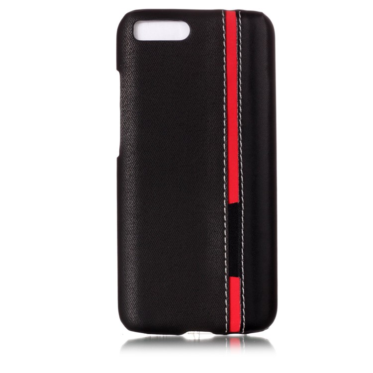Contrast Color PU Leather Coated PC Back Cover for Xiaomi Mi 6 - Black-2